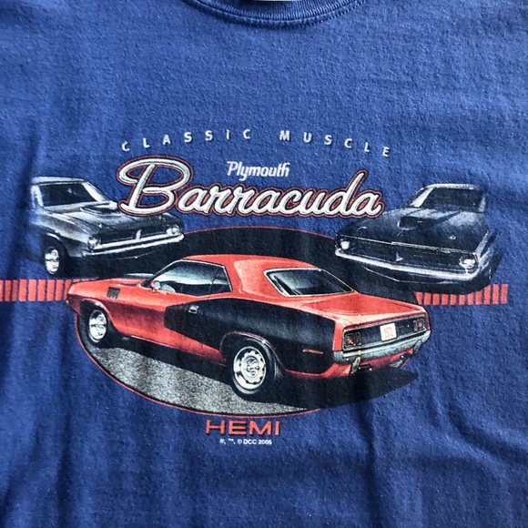 Plymouth Barracuda Blue Gildan T-shirt - Size 2XL (EUC) - Picture 2 of 5